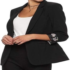 Candie's Open-Front Floral Lined Blazer xs NWT